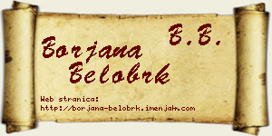 Borjana Belobrk vizit kartica